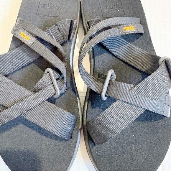 Teva Voya Slide Sandals Black Size 5 Size EU36 Strappy Sustainable Cushioned - Picture 4 of 12